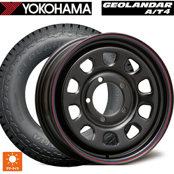 215/65R16 98H ヨコハマ ジオランダー AT4 G018 ブラックレター 正規品 # エムエルジェイ デイトナ SS Black 16-6J 国産車用 サマータイヤホイール4本セット|タイヤホイール専門店コニシタイヤ