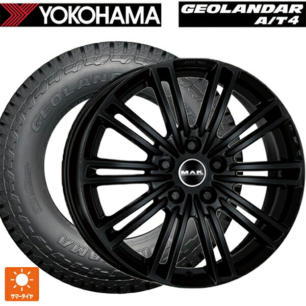 ランドローバー ディフェンダー(LE系)用 265/65R18 114H ヨコハマ ジオランダー AT4 G018 ブラックレター 正規品 阿部商会 マック ヨーク # グロスブラック 新品サマータイヤホイール 4本セット