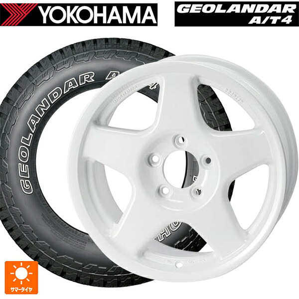 トヨタ ランドクルーザー70(GDJ76W)用 265/70R16 112T ヨコハマ ジオランダー AT4 G018 アウトラインホワイトレター 正規品 # 4×4エンジニアリング ブラッドレーV パールホワイト 新品サマータイヤホイール 5本セット|タイヤホイール専門店コニシタイヤ