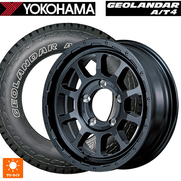 スズキ ジムニーノマド(JC74W)用 235/70R16 106T ヨコハマ ジオランダー AT4 G018 アウトラインホワイトレター 正規品 # エムアイディー ナイトロパワー M10 PERSHING バレルブラックエディション バレルブラック 新品サマータイヤホイール 5本セット｜タイヤホイール専門店コニシタイヤ