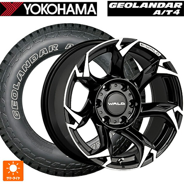 トヨタ ランドクルーザープラド(150系)用 265/70R17 115T ヨコハマ ジオランダー AT4 G018 アウトラインホワイトレター 正規品 ヴァルド ボルサリノ SUV V11-C SUV ブラック/ポリッシュ 新品サマータイヤホイール 4本セット
