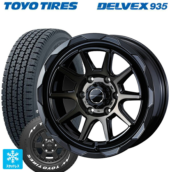 トヨタ ハイエース(200系)用 195/80R15 107/105N トーヨー デルベックス 935 ホワイトレター ウェッズ マッドヴァンス06 ブラックポリッシュブロンズクリア 新品スタッドレスタイヤホイール 4本セット