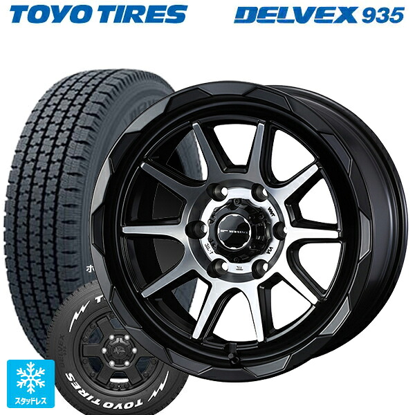 195/80R15 107/105N トーヨー デルベックス 935 ホワイトレター ウェッズ マッドヴァンス06 マットブラックポリッシュ 15-6J 国産車用 スタッドレスタイヤホイール4本セット