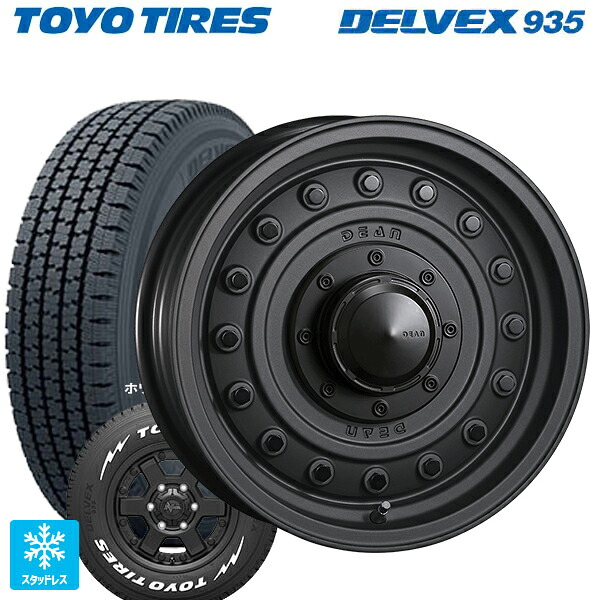 スズキ ジムニーシエラ(74系)用 195/80R15 107/105N トーヨー デルベックス 935 ホワイトレター クリムソン ディーン コロラド マットチャコールブラック 新品スタッドレスタイヤホイール 5本セット