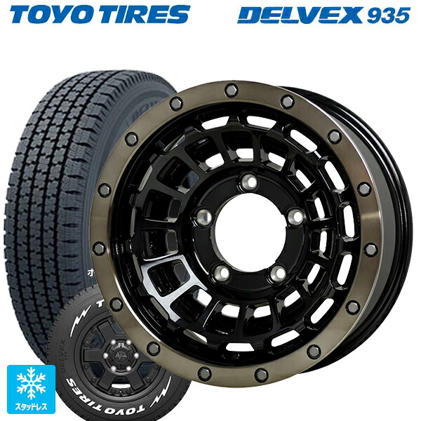 スズキ ジムニーノマド(JC74W)用 195/80R15 107/105N トーヨー デルベックス 935 ホワイトレター ホットスタッフ バークレイハードロック ローガン BK/BRC 新品スタッドレスタイヤホイール 4本セット