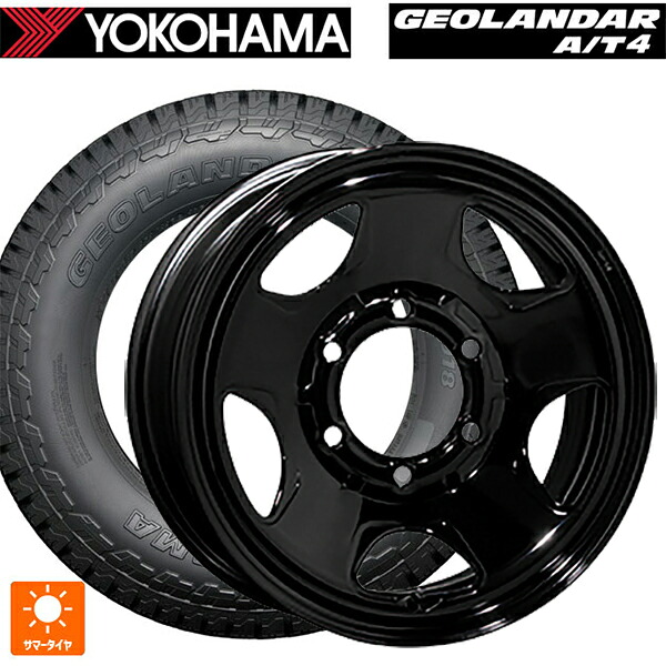 トヨタ ハイエース(200系)用 215/75R15 106/103S ヨコハマ ジオランダー AT4 G018 ブラックレター 正規品 トピー S54A ブラック（スチール） 新品サマータイヤホイール 4本セット