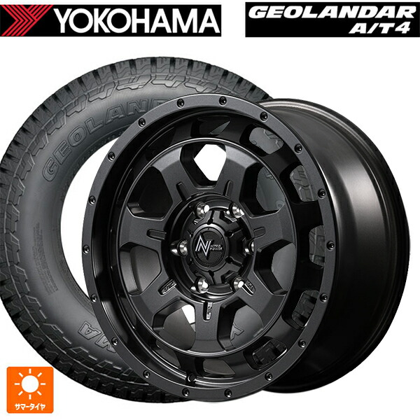 トヨタ ランドクルーザー300(300系)用 265/70R18 124/121S ヨコハマ ジオランダー AT4 G018 ブラックレター 正規品 エムアイディー ナイトロパワー M7 ファランクス バレルブラック 新品サマータイヤホイール 4本セット