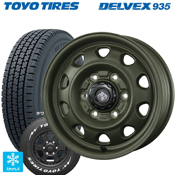 195/80R15 107/105N トーヨー デルベックス 935 ホワイトレター トピー ランドフット SWZ OD 15-6J 国産車用 スタッドレスタイヤホイール4本セット|タイヤホイール専門店コニシタイヤ