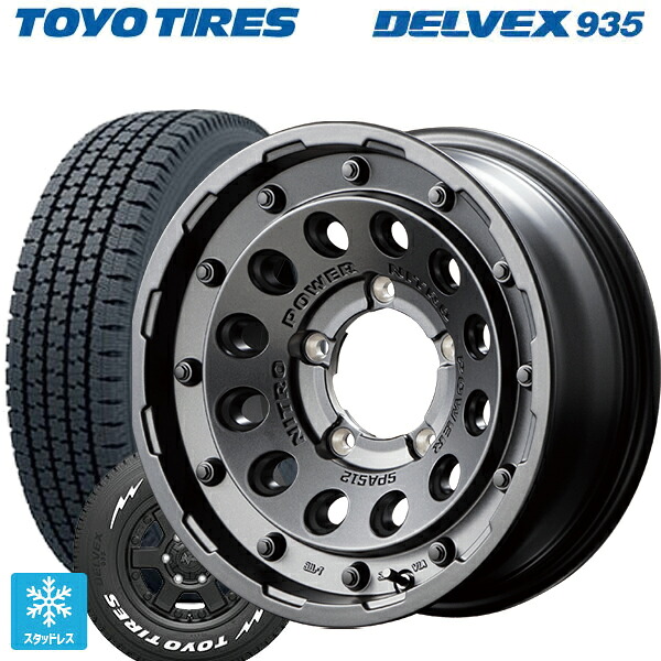 スズキ ジムニーノマド(JC74W)用 195/80R15 107/105N トーヨー デルベックス 935 ホワイトレター エムアイディー ナイトロパワーH12 ショットガン バレルブラック 新品スタッドレスタイヤホイール 4本セット