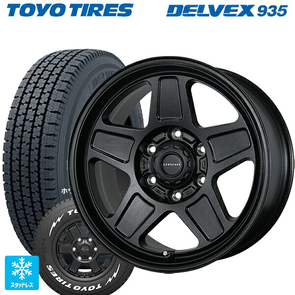 195/80R15 107/105N トーヨー デルベックス 935 ホワイトレター トピー ランドフット GWD R/B 15-6J 国産車用 スタッドレスタイヤホイール4本セット|タイヤホイール専門店コニシタイヤ