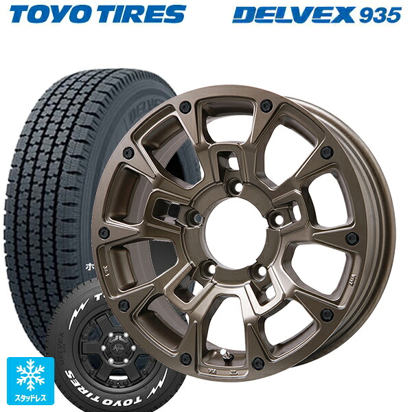 スズキ ジムニーノマド(JC74W)用 195/80R15 107/105N トーヨー デルベックス 935 ホワイトレター ビックウェイ ビーラグナス ビーアールディー マットブロンズ 新品スタッドレスタイヤホイール 4本セット