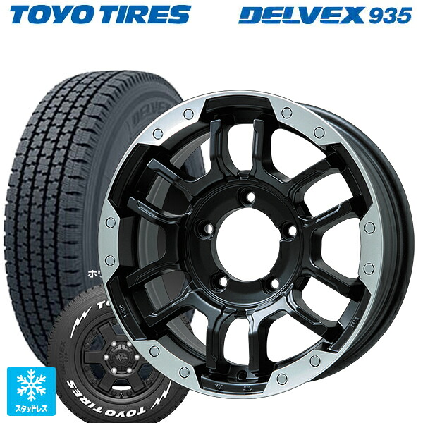 スズキ ジムニーノマド(JC74W)用 195/80R15 107/105N トーヨー デルベックス 935 ホワイトレター ビックウェイ ビーラグナス エフアールディー マットブラック/ブラッククリア 新品スタッドレスタイヤホイール 4本セット