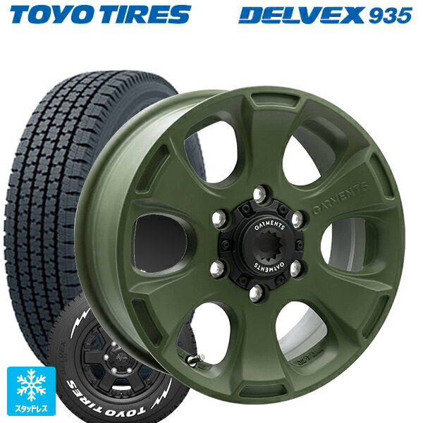 195/80R15 107/105N トーヨー デルベックス 935 ホワイトレター ウェッズ クロスオーバー ガーメンツ スタイルA サンドカーキ 15-6J 国産車用 スタッドレスタイヤホイール4本セット