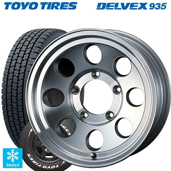 スズキ ジムニーシエラ(74系)用 195/80R15 107/105N トーヨー デルベックス 935 ホワイトレター ウェッズ ジムライン タイプ2 POL 新品スタッドレスタイヤホイール 4本セット