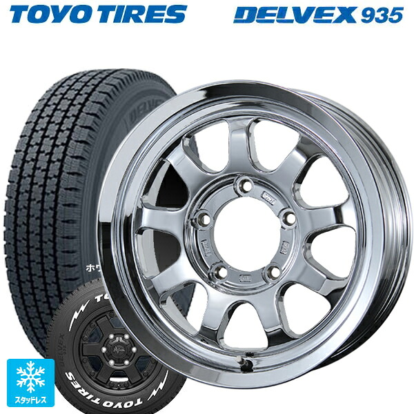 スズキ ジムニーシエラ(74系)用 195/80R15 107/105N トーヨー デルベックス 935 ホワイトレター トピー ブロウズ ロブナイン # Chrome 新品スタッドレスタイヤホイール 5本セット 148,115円