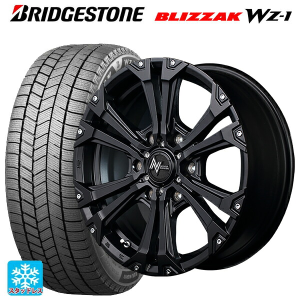 2025年製 265/65R18 116Q XL ブリヂストン ブリザック WZ1 正規品 エムアイディー ナイトロパワー ジャベリン セミグロスブラック＋ピアス＆ミルド 18-8J 国産車用 スタッドレスタイヤホイール4本セット