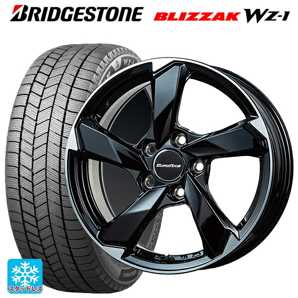 アウディ Q2(GA系)用 215/50R18 92Q ブリヂストン ブリザック WZ1 正規品 # ユーロアクシス クロスエッジ グロスブラック/カットスポーク 新品スタッドレスタイヤホイール 4本セット|タイヤホイール専門店コニシタイヤ