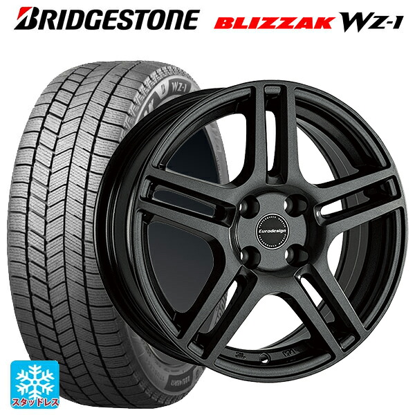 シトロエン C3 エアクロス(A8HN05)用 2025年製 195/65R15 91Q ブリヂストン ブリザック WZ1 正規品 # 阿部商会 ユーロデザイン アイガー ガンメタリック 新品スタッドレスタイヤホイール 4本セット