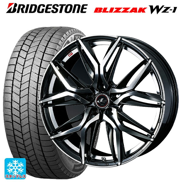 2025年製 225/45R18 95Q XL ブリヂストン ブリザック WZ1 正規品 ウェッズ レオニス LM PBMC 18-7J 国産車用 スタッドレスタイヤホイール4本セット