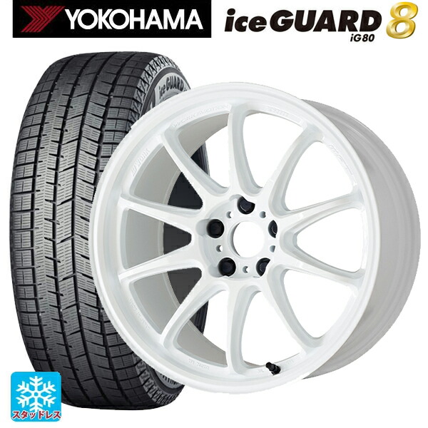 2025年製 225/60R18 104Q XL ヨコハマ アイスガード8(IG80) ワーク エモーション ZR10 AZW 18-7.5J 国産車用 スタッドレスタイヤホイール4本セット