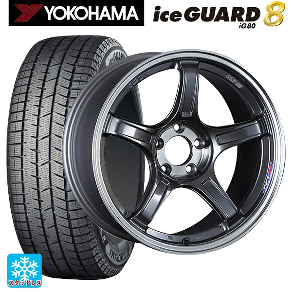 2025年製 195/60R17 94Q XL ヨコハマ アイスガード8(IG80) タナベ SSR GT X03 マシンドグラファイトガンメタ+スモーククリア 17-7J 国産車用 スタッドレスタイヤホイール4本セット
