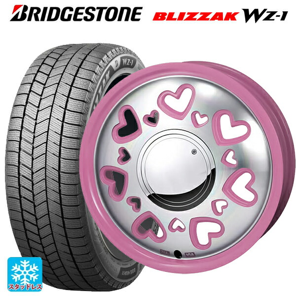 2025年製 155/65R14 75Q ブリヂストン ブリザック WZ1 正規品 # ジャパン三陽 ケーキューティ ピンク/ポリッシュ 14-4.5J 国産車用 スタッドレスタイヤホイール4本セット 67,155円