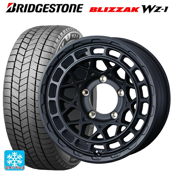 スズキ ジムニー(64系)用 2025年製 215/70R16 100Q ブリヂストン ブリザック WZ1 正規品 ウェッズ マッドヴァンス X タイプM フルマットブラック 新品スタッドレスタイヤホイール 5本セット 151,525円