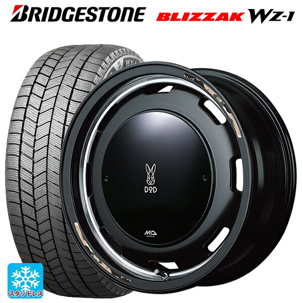 2025年製 165/60R14 75Q ブリヂストン ブリザック WZ1 正規品 エムアイディー ウシャリントバリ セミグロスブラック/リムヴァーレイポリッシュ 14-4.5J 国産車用 スタッドレスタイヤホイール4本セット