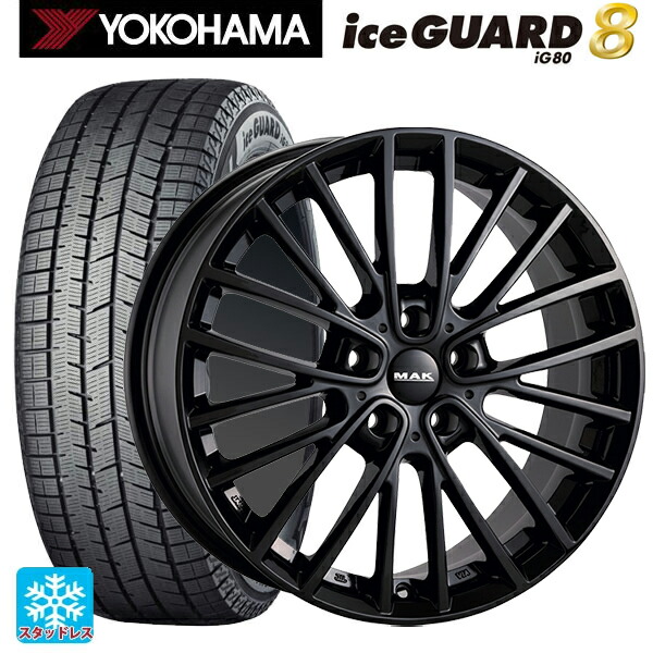ミニ エースマン(J05)用 2025年製 225/45R18 95Q XL ヨコハマ アイスガード8(IG80) 阿部商会 マック チェルシー グロスブラック 新品スタッドレスタイヤホイール 4本セット