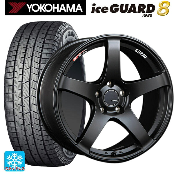 2025年製 225/60R18 104Q XL ヨコハマ アイスガード8(IG80) タナベ SSR GT V01 フラットブラック/レッドライン 18-8.5J 国産車用 スタッドレスタイヤホイール4本セット