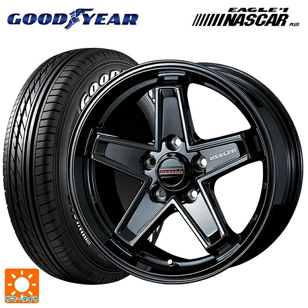 ジープ レネゲード(BU/BV系)用 215/60R17 109/107R グッドイヤー イーグル ナンバー1 ナスカープラス ホワイトレター ウェッズ キーラー タクティクス グロスブラック 新品サマータイヤホイール 4本セット