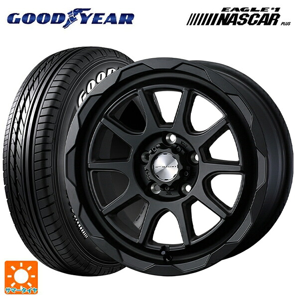 トヨタ ハイエース(200系)用 215/65R16 109/107R グッドイヤー イーグル ナンバー1 ナスカープラス ホワイトレター ウェッズ マッドヴァンス06 フルマットブラック 新品サマータイヤホイール 4本セット