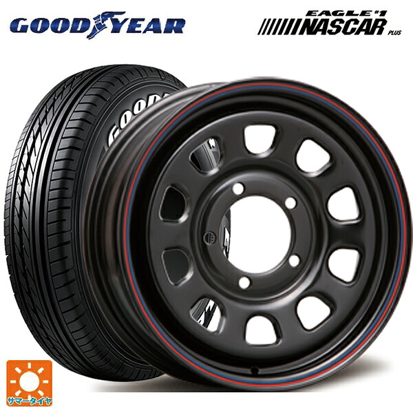 215/65R16 109/107R グッドイヤー イーグル ナンバー1 ナスカープラス ホワイトレター エムエルジェイ デイトナ SS Black 16-6J 国産車用 サマータイヤホイール4本セット