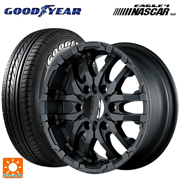 215/65R16 109/107R グッドイヤー イーグル ナンバー1 ナスカープラス ホワイトレター エムアイディー ナイトロパワー M26 クロスファング ブラストブラック 16-5.5J 国産車用 サマータイヤホイール4本セット