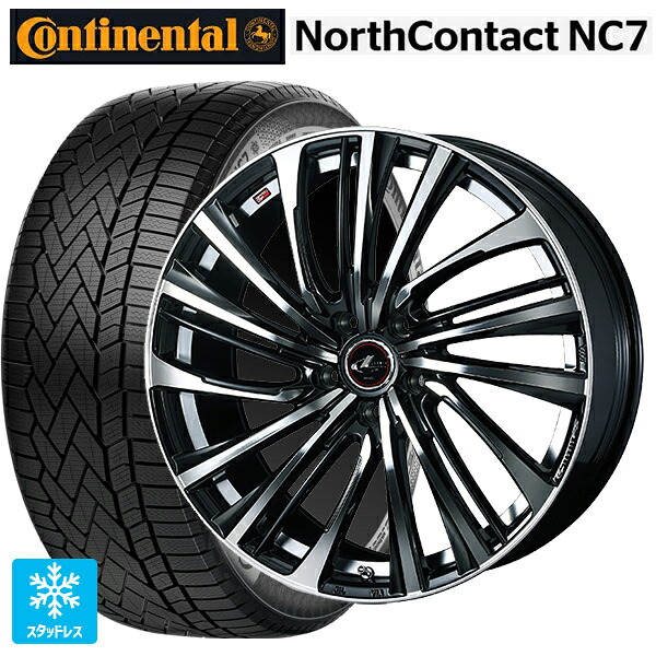 マツダ CX-80(KL5/KL3系)用 235/55R19 105T XL コンチネンタル ノースコンタクトNC7 正規品 ウェッズ レオニス FS PBMC 新品スタッドレスタイヤホイール 4本セット