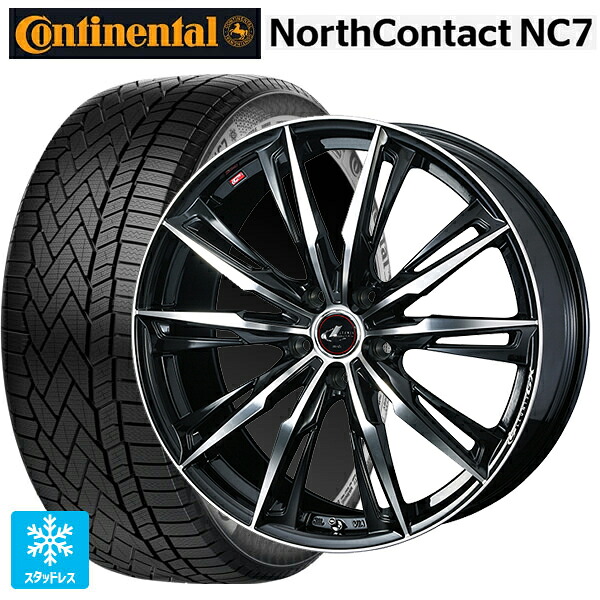 マツダ CX-80(KL5/KL3系)用 235/55R19 105T XL コンチネンタル ノースコンタクトNC7 正規品 ウェッズ レオニス GX PBMC 新品スタッドレスタイヤホイール 4本セット
