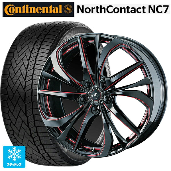 235/55R19 105T XL コンチネンタル ノースコンタクトNC7 正規品 # ウェッズ レオニス TE BK/SC(RED) 19-8J 国産車用 スタッドレスタイヤホイール4本セット｜タイヤホイール専門店コニシタイヤ 149,820円