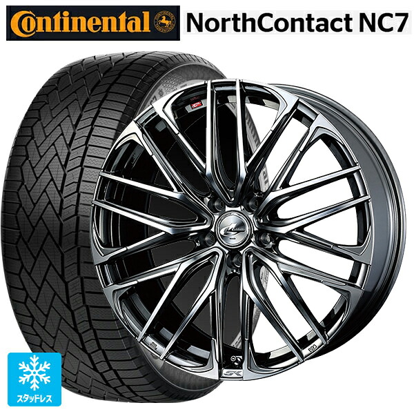 マツダ CX-80(KL5/KL3系)用 235/55R19 105T XL コンチネンタル ノースコンタクトNC7 正規品 ウェッズ レオニス SK BMCMC 新品スタッドレスタイヤホイール 4本セット