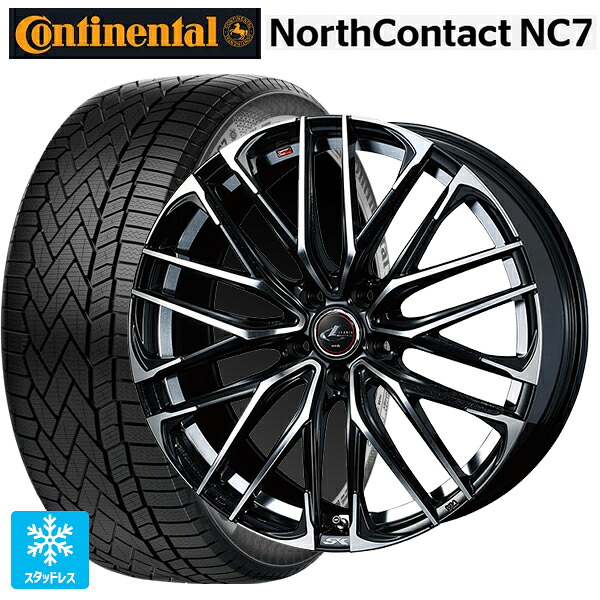 マツダ CX-80(KL5/KL3系)用 235/55R19 105T XL コンチネンタル ノースコンタクトNC7 正規品 ウェッズ レオニス SK PBMC 新品スタッドレスタイヤホイール 4本セット
