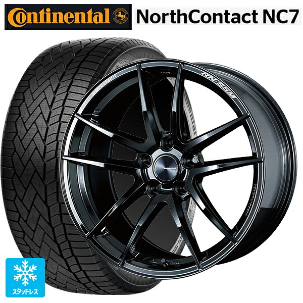 マツダ CX-80(KL5/KL3系)用 235/55R19 105T XL コンチネンタル ノースコンタクトNC7 正規品 ウェッズ ウェッズスポーツ RN55M Gloss Black 新品スタッドレスタイヤホイール 4本セット