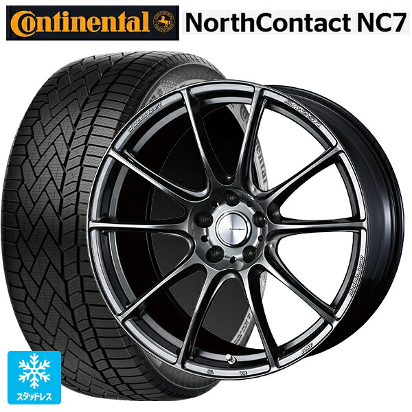 マツダ CX-80(KL5/KL3系)用 235/55R19 105T XL コンチネンタル ノースコンタクトNC7 正規品 ウェッズ ウェッズスポーツ SA25R PSB 新品スタッドレスタイヤホイール 4本セット