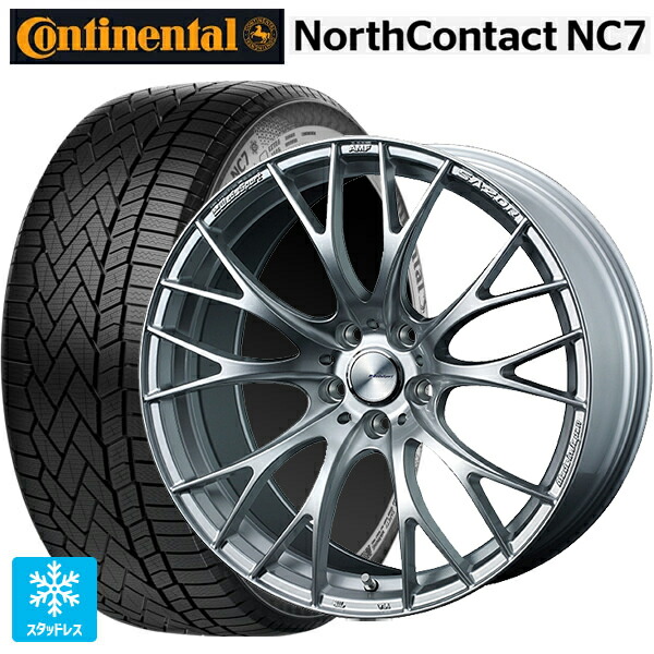 マツダ CX-80(KL5/KL3系)用 235/55R19 105T XL コンチネンタル ノースコンタクトNC7 正規品 ウェッズ ウェッズスポーツ SA20R VI-SILVER 新品スタッドレスタイヤホイール 4本セット