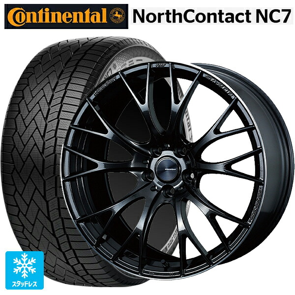 マツダ CX-80(KL5/KL3系)用 235/55R19 105T XL コンチネンタル ノースコンタクトNC7 正規品 ウェッズ ウェッズスポーツ SA20R METAL-BLACK/F 新品スタッドレスタイヤホイール 4本セット