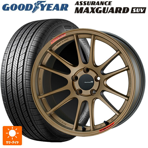 トヨタ RAV4(50系)用 225/60R18 100V グッドイヤー アシュアランス マックスガード SUV エンケイ レーシングレボリューション GTC01RR チタニウムゴールド 新品サマータイヤホイール 4本セット