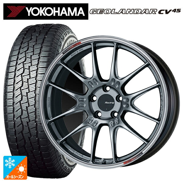 スバル レガシィアウトバック(BS系)用 225/60R18 104V XL ヨコハマ ジオランダー CV 4S G061 正規品 エンケイ レーシング GTC02 ハイパーシルバー 新品オールシーズンタイヤホイール 4本セット