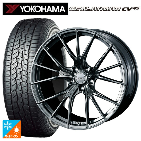 225/60R18 104V XL ヨコハマ ジオランダー CV 4S G061 正規品 ウェッズ エフゼロ FZ-1 DIAMOND BLACK 18-7.5J 国産車用 オールシーズンタイヤホイール4本セット
