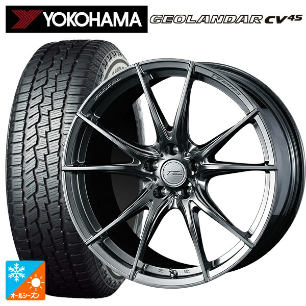225/60R18 104V XL ヨコハマ ジオランダー CV 4S G061 正規品 ウェッズ エフゼロ FZ-2 DIAMOND BLACK 18-7.5J 国産車用 オールシーズンタイヤホイール4本セット