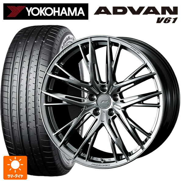235/60R18 103V ヨコハマ アドバン V61 正規品 ウェッズ エフゼロ FZ-5 DIAMOND BLACK 18-8J 国産車用 サマータイヤホイール4本セット