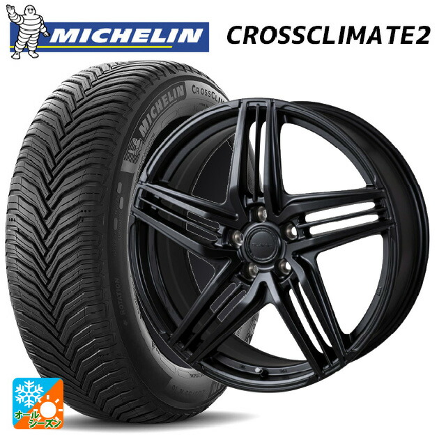 トヨタ クラウンクロスオーバー(35系)用 225/60R18 104W XL ミシュラン クロスクライメイト2 正規品 ジャパン三陽 グラミック LX S サテンブラック 新品オールシーズンタイヤホイール 4本セット