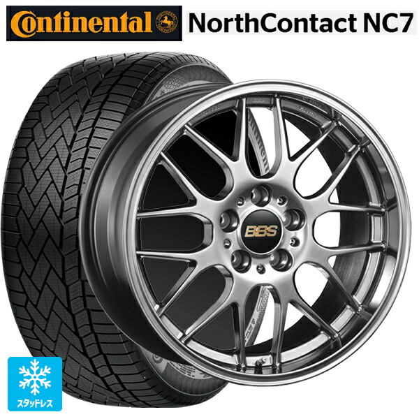 マツダ CX-80(KL5/KL3系)用 235/55R19 105T XL コンチネンタル ノースコンタクトNC7 正規品 BBS RG-R DB 新品スタッドレスタイヤホイール 4本セット